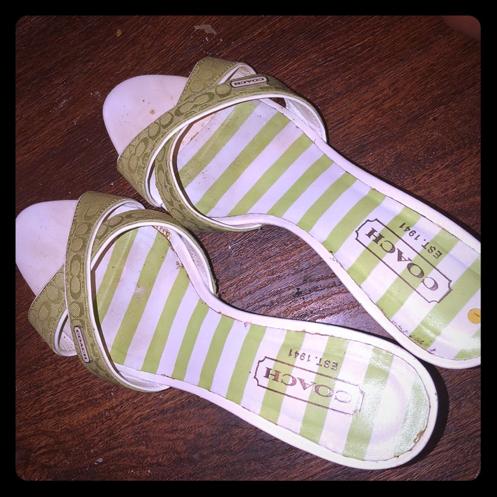 Coach green pastel heels